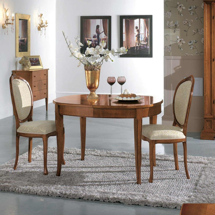 Tavolo ovale allungabile classico legno bassano 115x95x78 - Mobili 2G