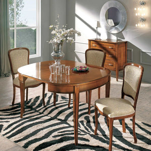 Tavolo ovale allungabile classico legno intarsio bassano 80x110x79 - Mobili 2G