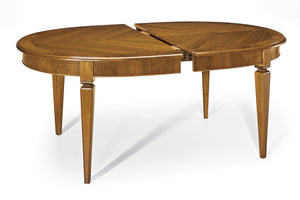 Tavolo ovale allungabile in legno massello di noce l.170 p.110 h.78