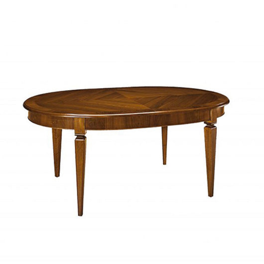 Tavolo ovale allungabile in legno massello di noce l.170 p.110 h.78