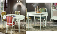 Tavolo ovale allungabile legno bianco shabby 80x110x79 - Mobili 2G