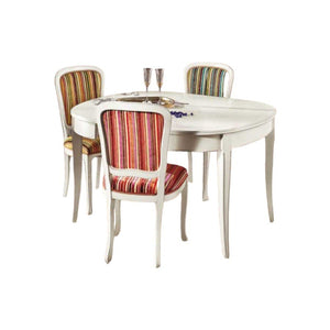 Tavolo ovale allungabile legno bianco shabby 80x110x79 - Mobili 2G