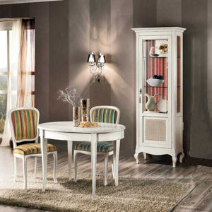 Tavolo ovale allungabile legno bianco shabby 80x110x79 - Mobili 2G