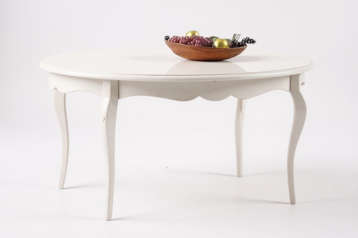 Tavolo ovale classico allungabile bianco opaco l.160 x p.110 (1289) - Mobili 2G