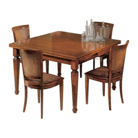 Tavolo quadrato allungabile classico intarsio stella bassano 128x128x80 - Mobili 2G