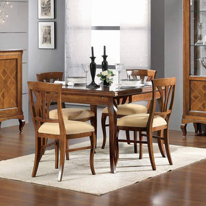 Tavolo quadrato allungabile classico legno bassano 110x110x80 - Mobili 2G