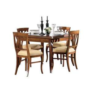 Tavolo quadrato allungabile classico legno bassano 110x110x80 - Mobili 2G