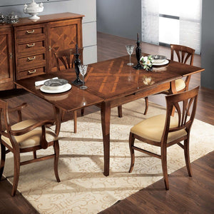 Tavolo quadrato allungabile classico legno bassano 110x110x80 - Mobili 2G