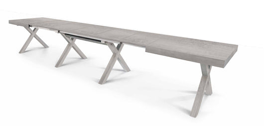 Tavolo rettangolare a croce allungabile in finitura beton nobilitato l.180 p.100 h.76 - Mobili 2G
