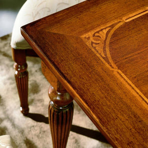 Tavolo rettangolare allungabile legno intarsiato bassano 160x90x77 - Mobili 2G