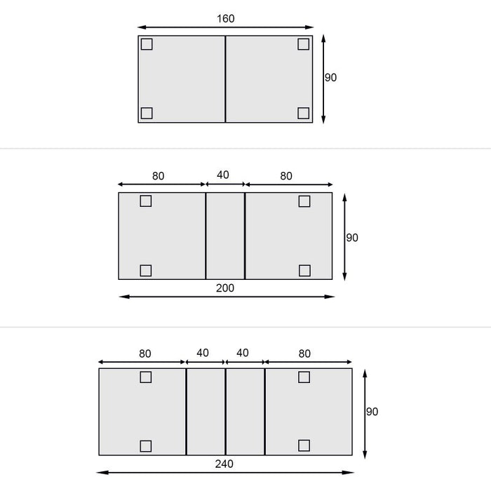Tavolo rettangolare allungabile legno shabby bicolore 160x90x78 - Mobili 2G