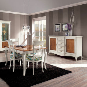 Tavolo rettangolare allungabile legno shabby bicolore 160x90x78 - Mobili 2G