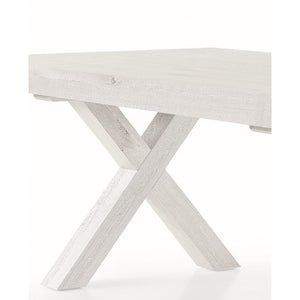 Tavolo rettangolare allungabile tinta bianco consumato naturale 180x100x77