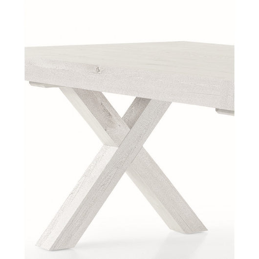 Tavolo rettangolare allungabile tinta bianco consumato naturale 180x100x77