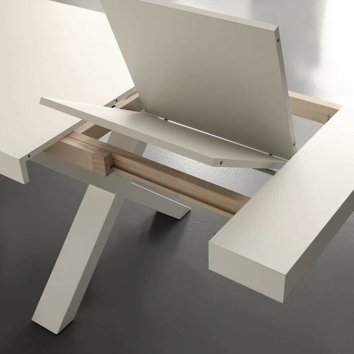 Tavolo rettangolare allungabile tinta bianco consumato naturale 180x100x77