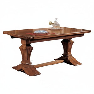 Tavolo rettangolare classico legno intarsio bassano 180x100x80 - Mobili 2G