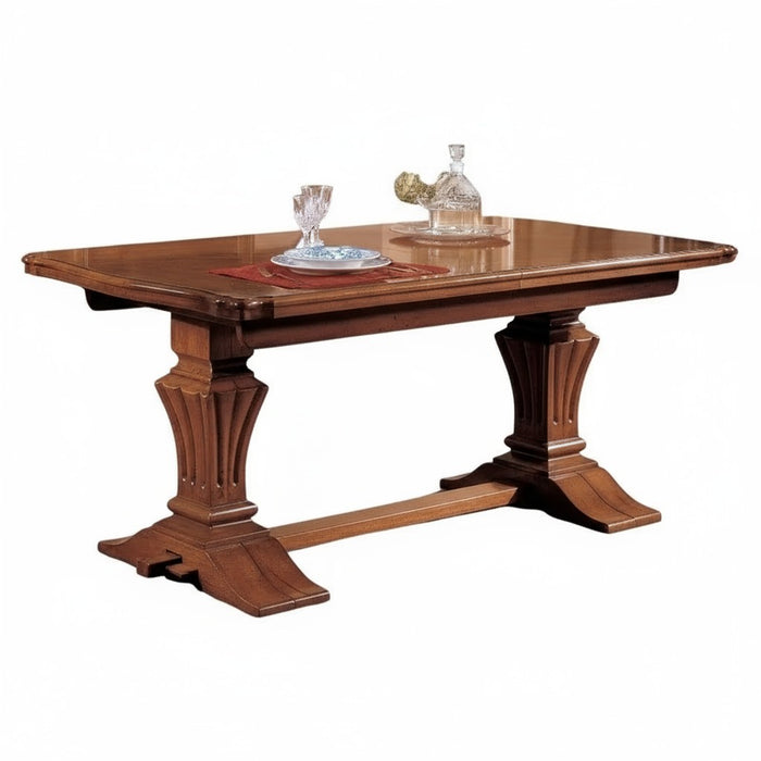 Tavolo rettangolare classico legno intarsio bassano 180x100x80 - Mobili 2G