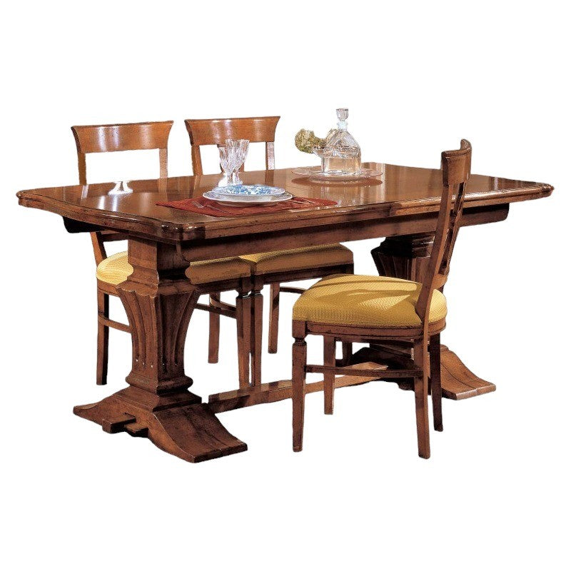 Tavolo rettangolare classico legno intarsio bassano 180x100x80 - Mobili 2G