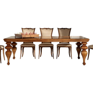 Tavolo rettangolare classico legno intarsio tinta noce 240x128x78 - Mobili 2G