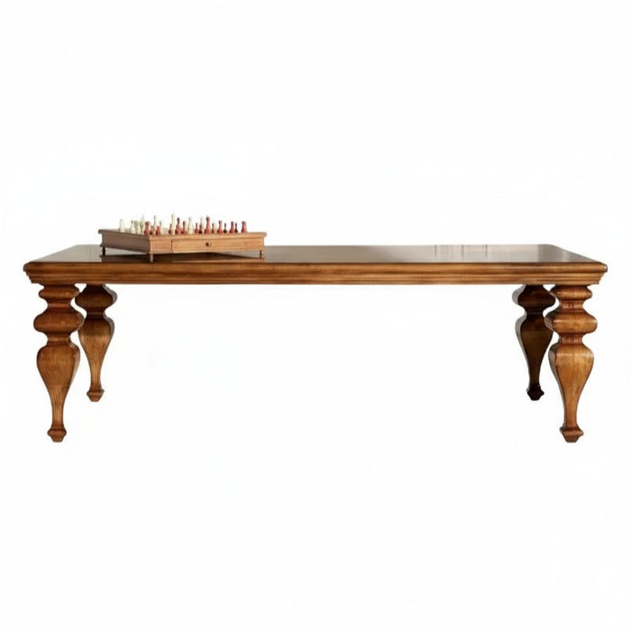 Tavolo rettangolare classico legno intarsio tinta noce 240x128x78 - Mobili 2G