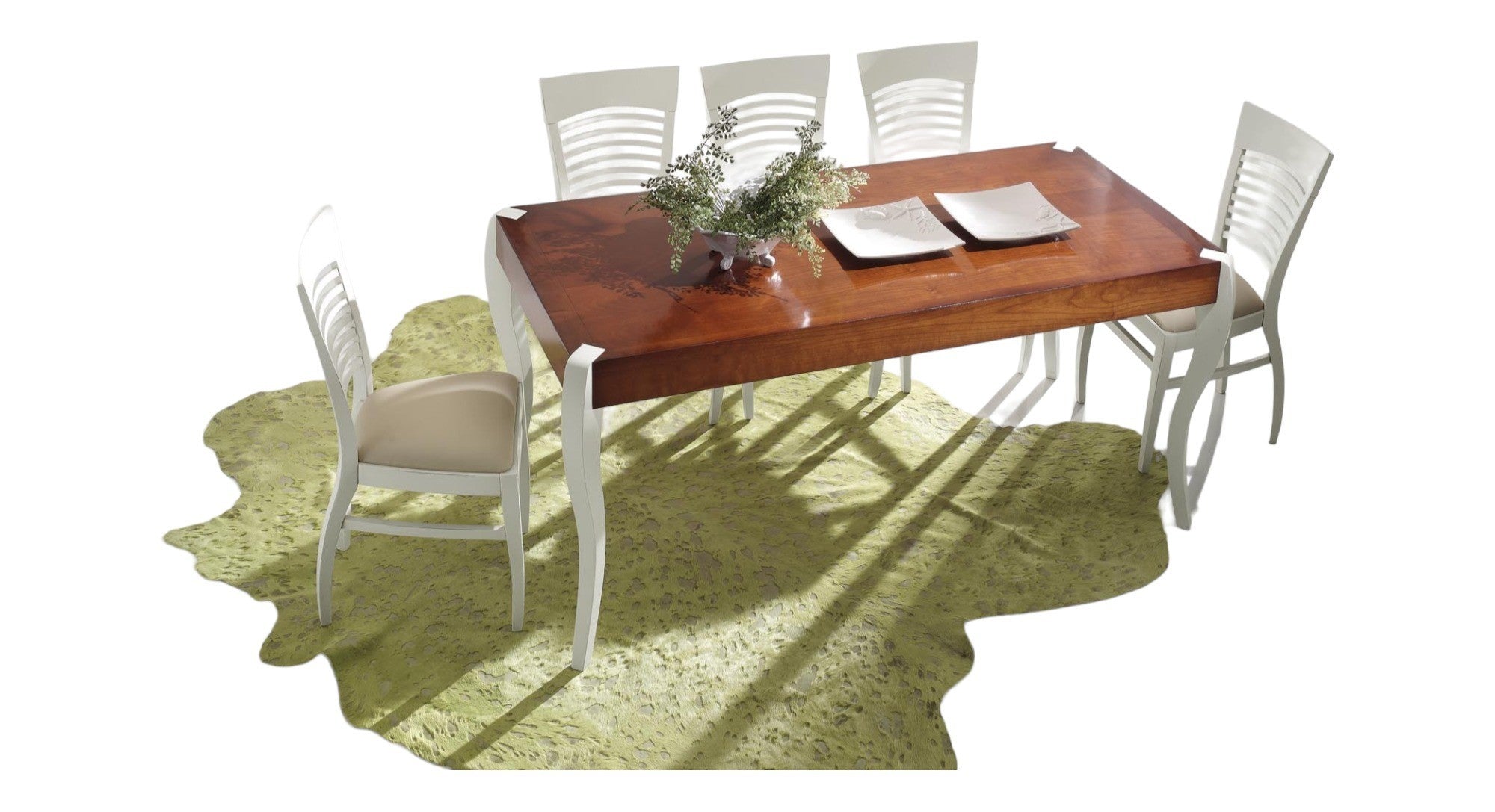 Tavolo rettangolare in legno bicolore 140x85x81 cm fisso - Mobili 2G