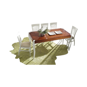 Tavolo rettangolare in legno bicolore 140x85x81 cm fisso - Mobili 2G