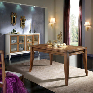 Tavolo rettangolare in legno di frassino tinta noce 140x85x79 - Mobili 2G