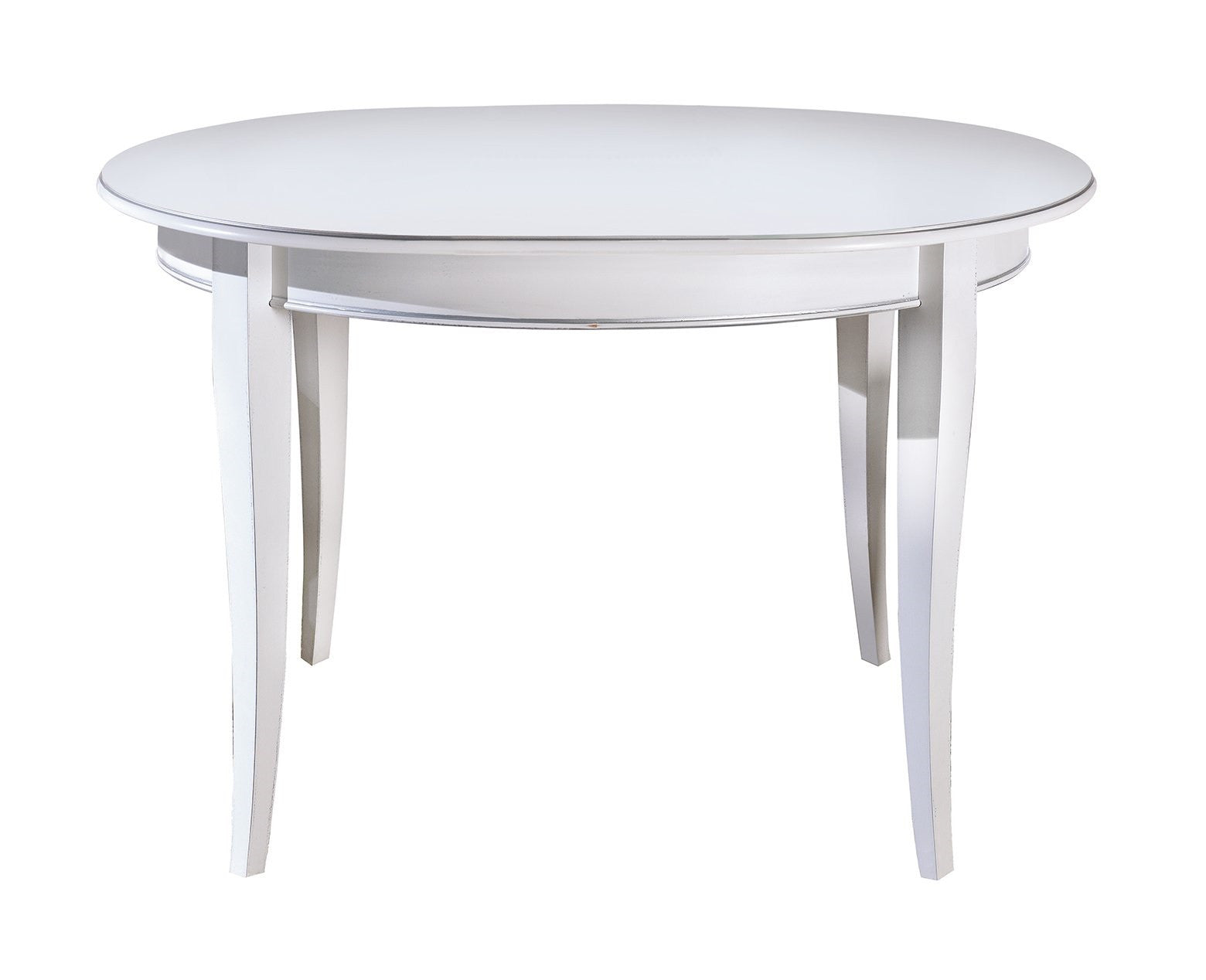 Tavolo rotondo allungabile in legno bianco l.120 p.120 h.80 - Mobili 2G