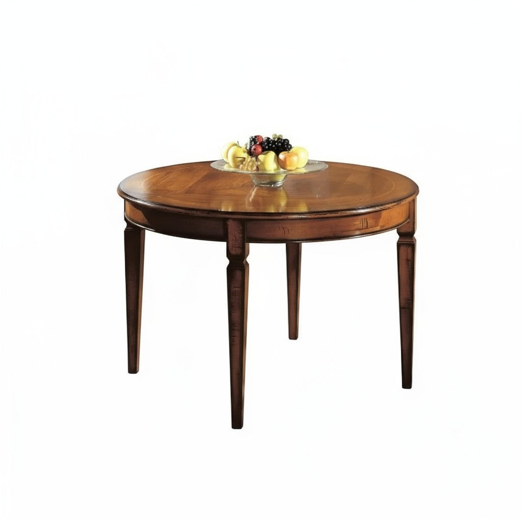 Tavolo rotondo allungabile in legno massello di noce d.120 h.78 - Mobili 2G