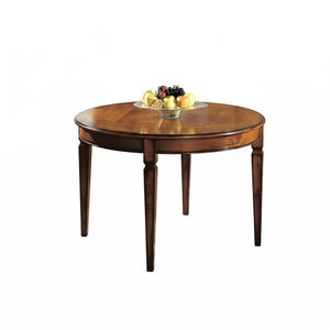 Tavolo rotondo allungabile in legno massello di noce d.120 h.78 - Mobili 2G