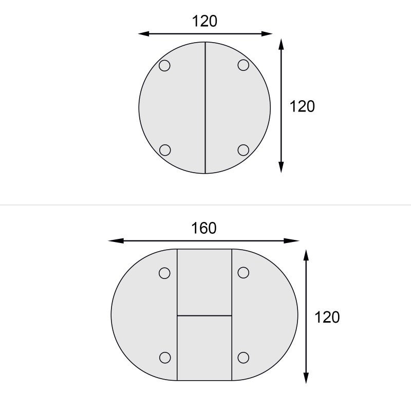 Tavolo rotondo allungabile in legno massello di noce d.120 h.78 - Mobili 2G