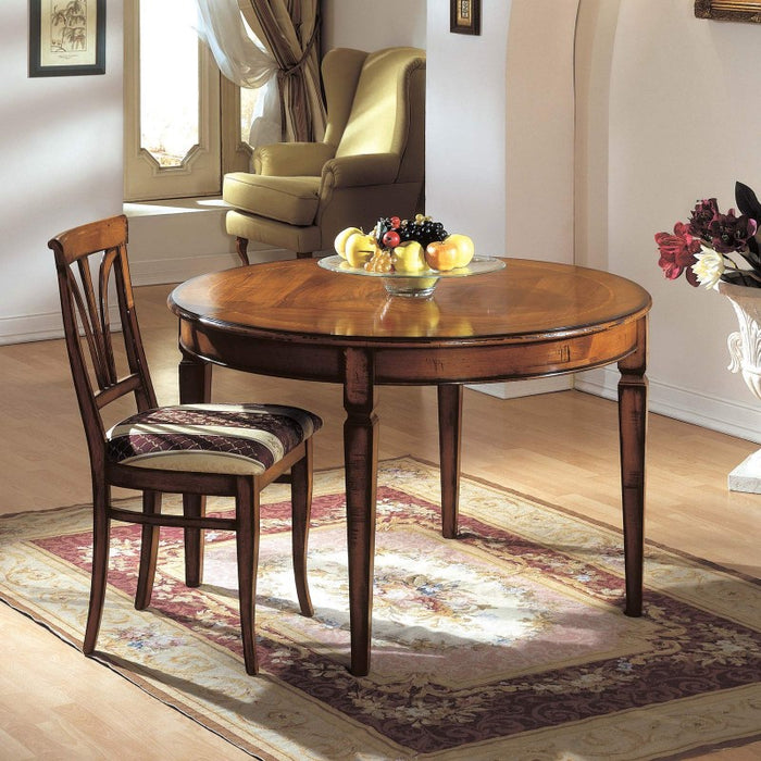 Tavolo rotondo allungabile in legno massello di noce d.120 h.78 - Mobili 2G