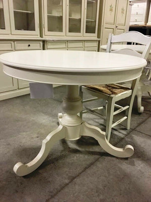 Tavolo rotondo allungabile legno grezzo diametro 100x100 h.80 - Mobili 2G