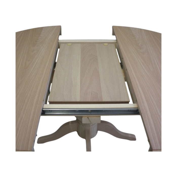 Tavolo rotondo allungabile legno grezzo diametro 100x100h.80 - Mobili 2G