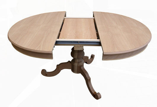 Tavolo rotondo allungabile legno grezzo diametro 120x120 h.80 - Mobili 2G