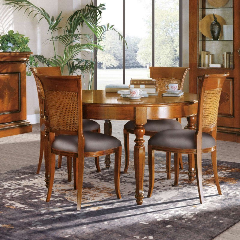 Tavolo rotondo allungabile legno massello bassano 140x140x78 - Mobili 2G