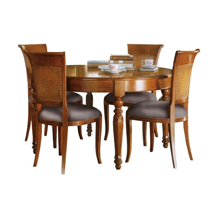 Tavolo rotondo allungabile legno massello bassano 140x140x78 - Mobili 2G