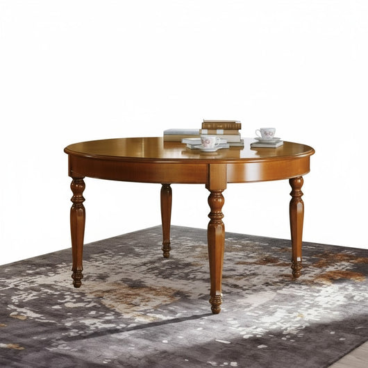 Tavolo rotondo allungabile legno massello bassano 140x140x78 - Mobili 2G