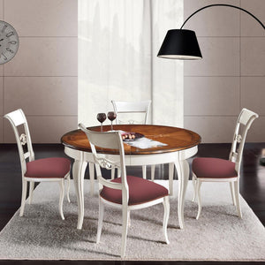 Tavolo rotondo allungabile legno shabby 140x140x78 - Mobili 2G