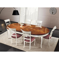 Tavolo rotondo allungabile legno shabby 140x140x78 - Mobili 2G