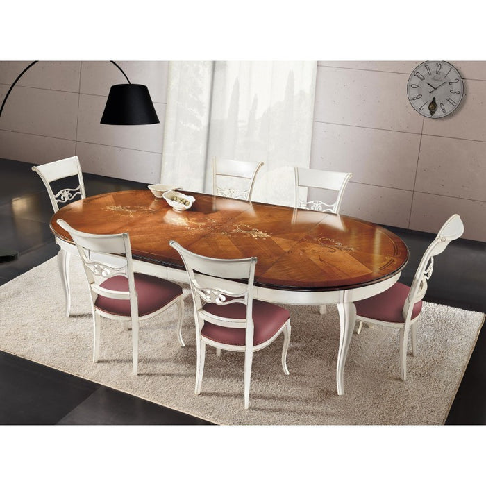 Tavolo rotondo allungabile legno shabby 140x140x78 - Mobili 2G