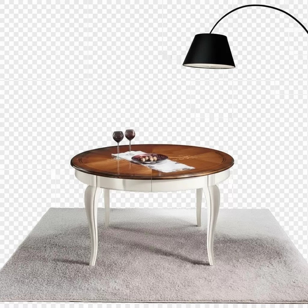 Tavolo rotondo allungabile legno shabby 140x140x78 - Mobili 2G