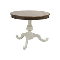 Tavolo rotondo allungabile legno shabby bicolore 100x100x80 - Mobili 2G