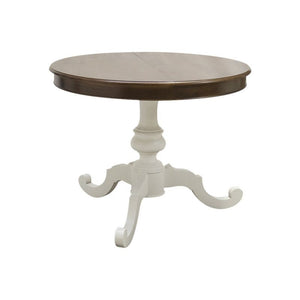Tavolo rotondo allungabile legno shabby bicolore 100x100x80 - Mobili 2G