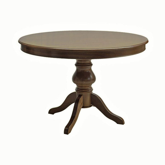 Tavolo rotondo classico allungabile legno tinta noce 100x100x80 - Mobili 2G