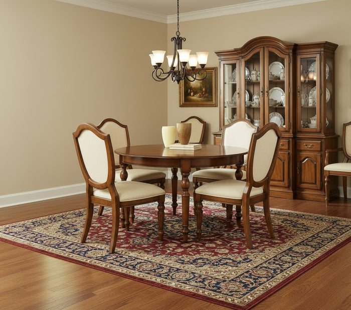 Tavolo rotondo classico allungabile tornito legno bassano 100x100x80 - Mobili 2G