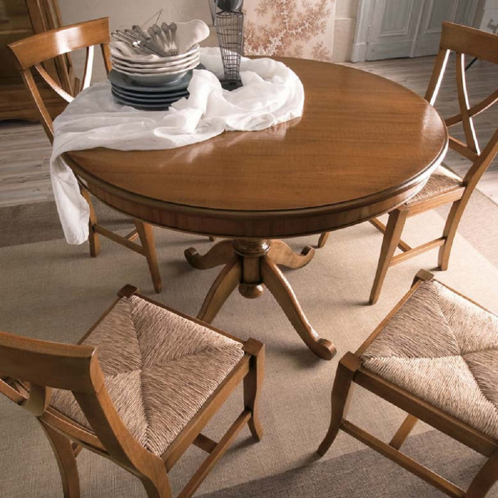 Tavolo rotondo fisso in legno tinta noce l.110 p.110 h.78 - Mobili 2G