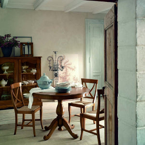 Tavolo rotondo fisso in legno tinta noce l.110 p.110 h.78 - Mobili 2G