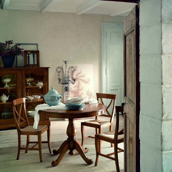 Tavolo rotondo fisso in legno tinta noce l.110 p.110 h.78 - Mobili 2G