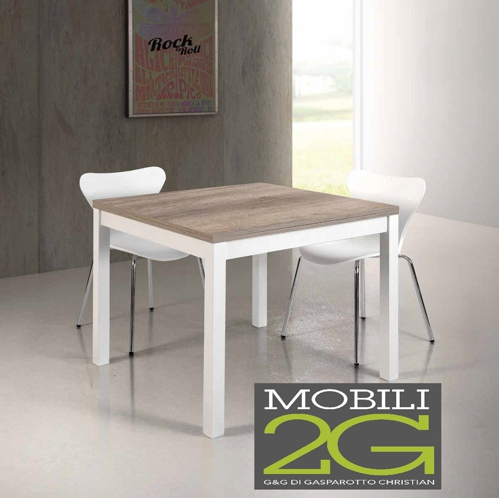 Tavolo rovere laminato allungabile a libro 90x90 h.78